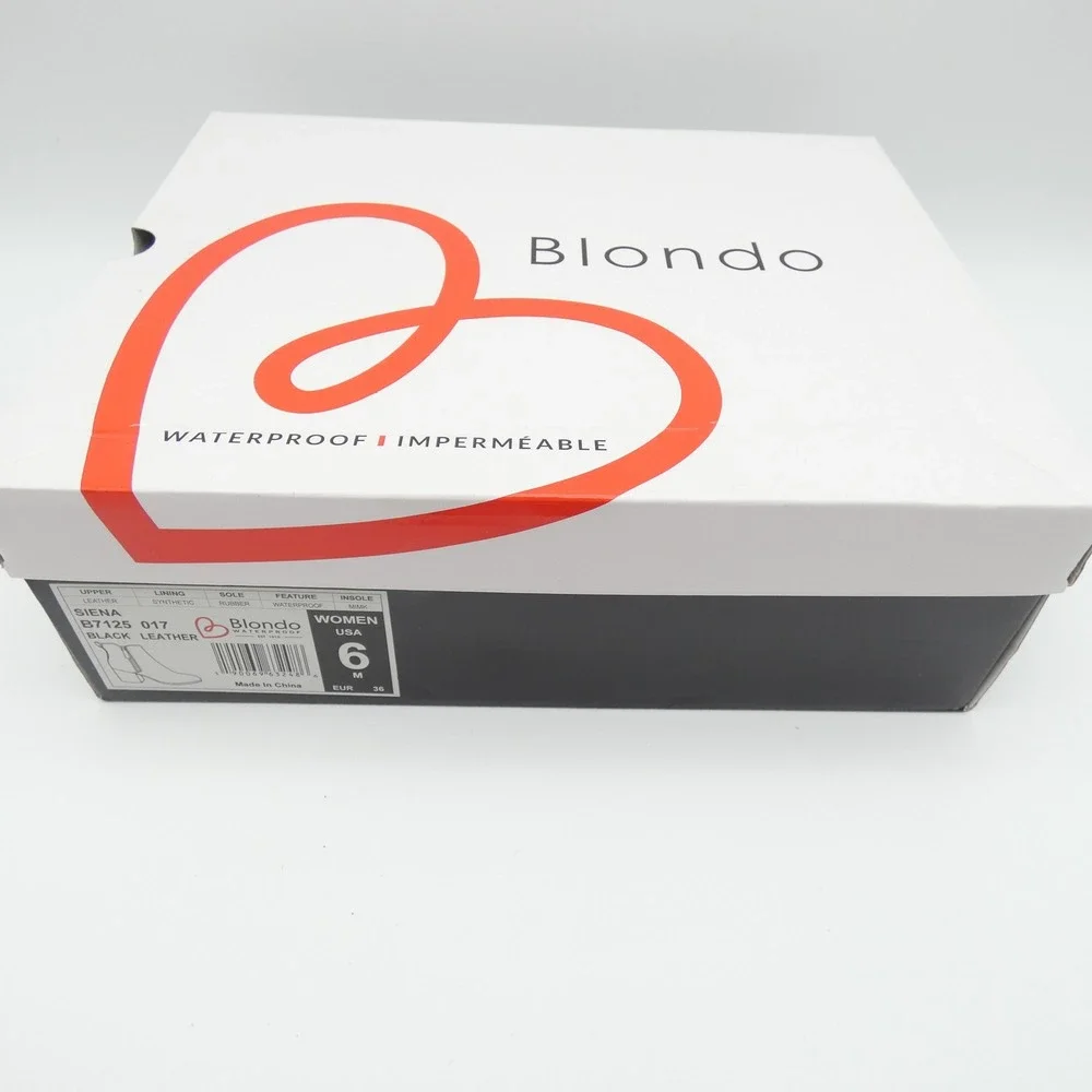 Blondo Siena Black Leather Waterproof Ankle Booties B7125 017 Womens 6 M